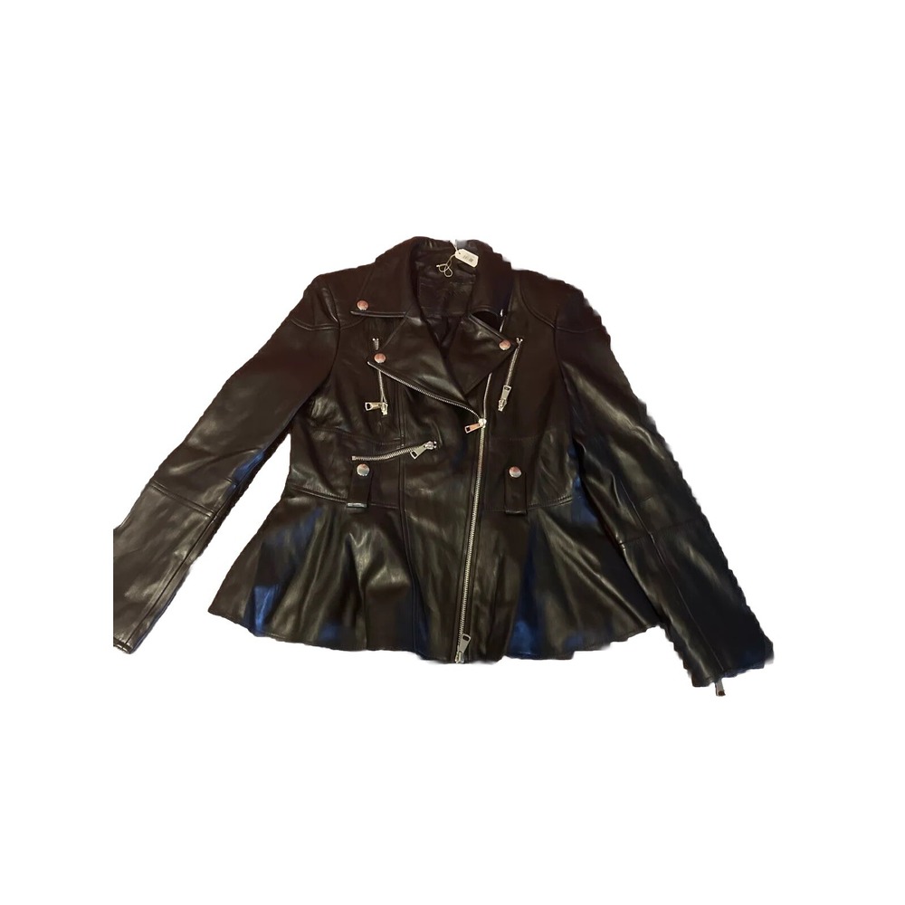 Genuine Black Jacket Lamb Leather Biker Jacket M Luke & Leather By Madonna